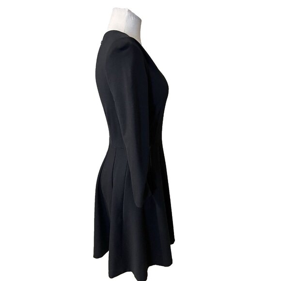 Kate Spade Selma Dress 4 Black A Line Ponte Stretch Pockets Career Church $289 - Picture 5 of 10